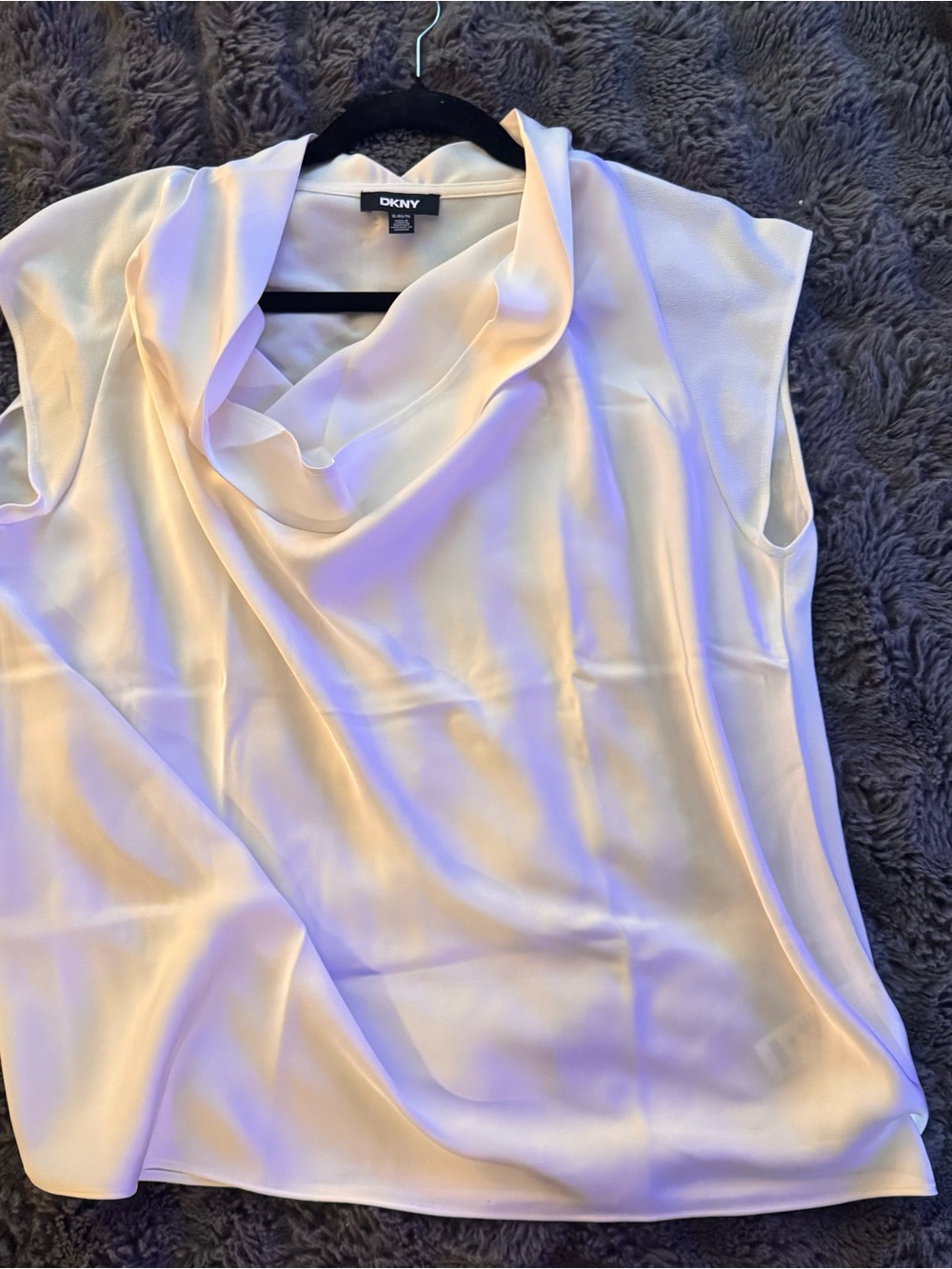 DKNY Women's Cream Draped Cowl Neck Sleeveless Top(NWOT)
